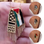Fashion Stainless Steel Zircon Tassel Scarf Palestine
