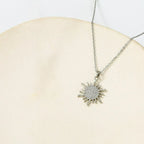 Stainless Steel Crystal Sunflower Necklace