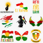 Kurdistan Flag Map Car Stickers