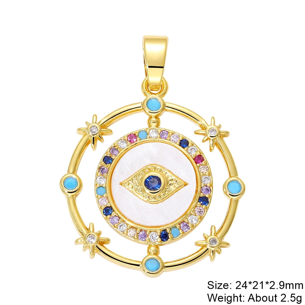 Gold Plated Handmade Colorful Star Of David Charms