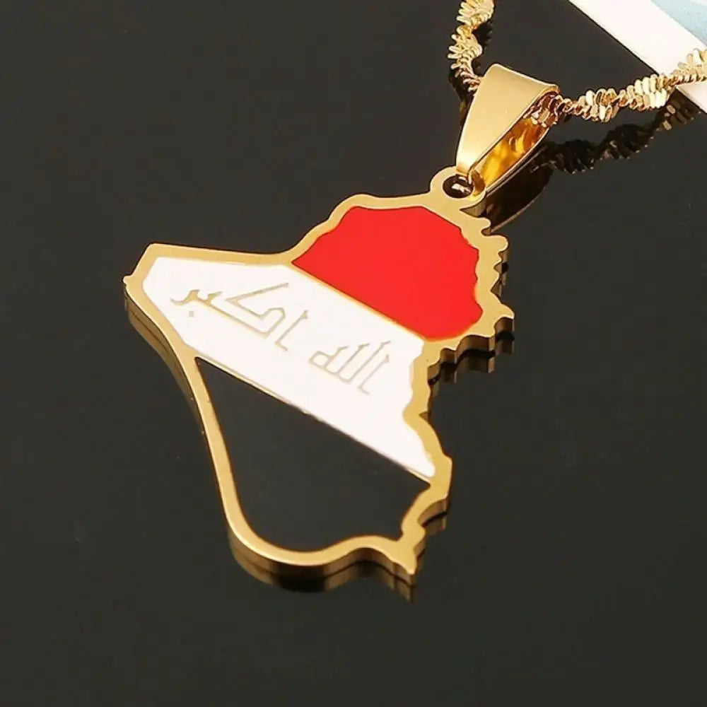 Iraq Map Necklace