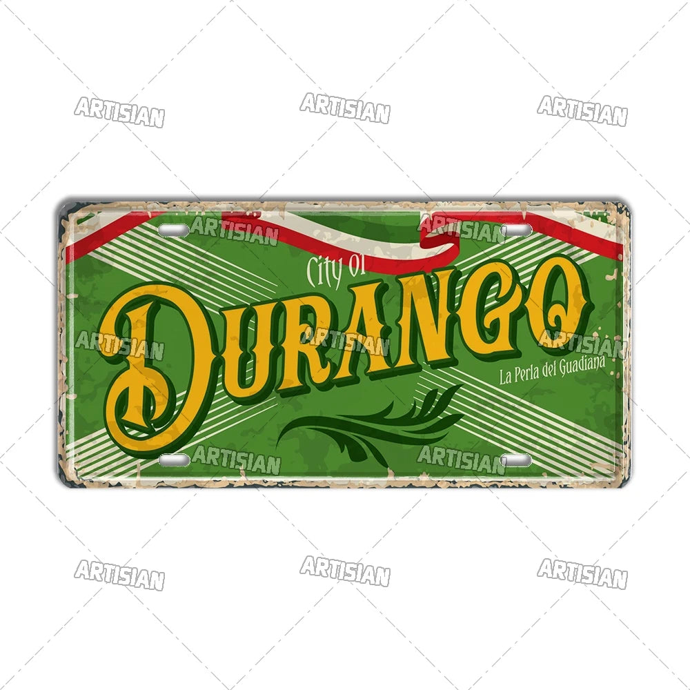 Artisian MEXICO License Plate