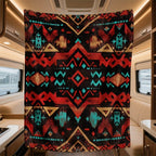 Throw Blanket Southwestern Tribal Red Brown Native American