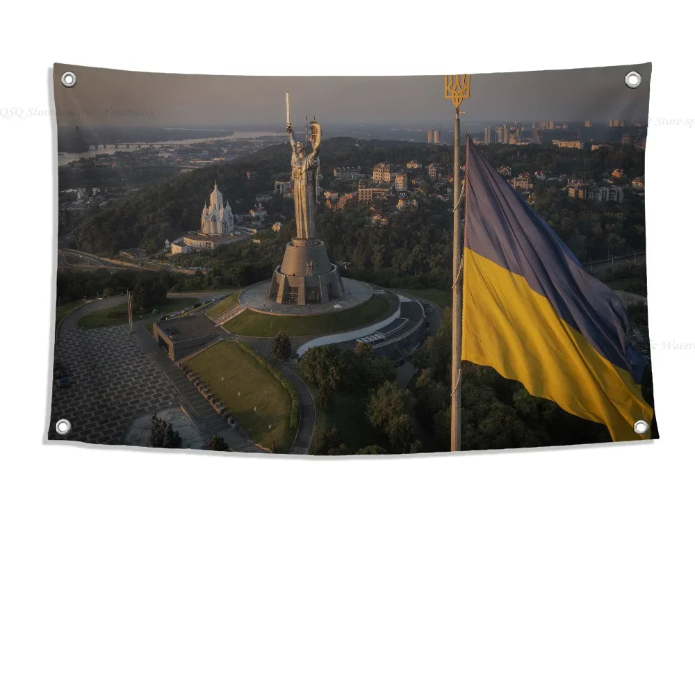 Ukraine Trident Flag Banners