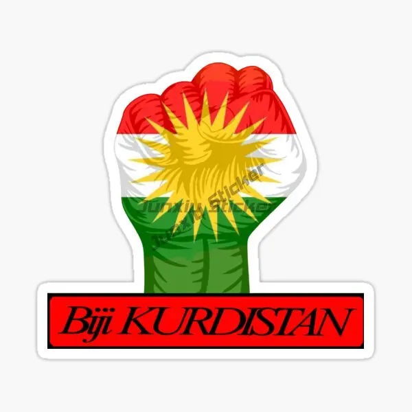 Kurdistan Map National Flag and Emblem Sticker