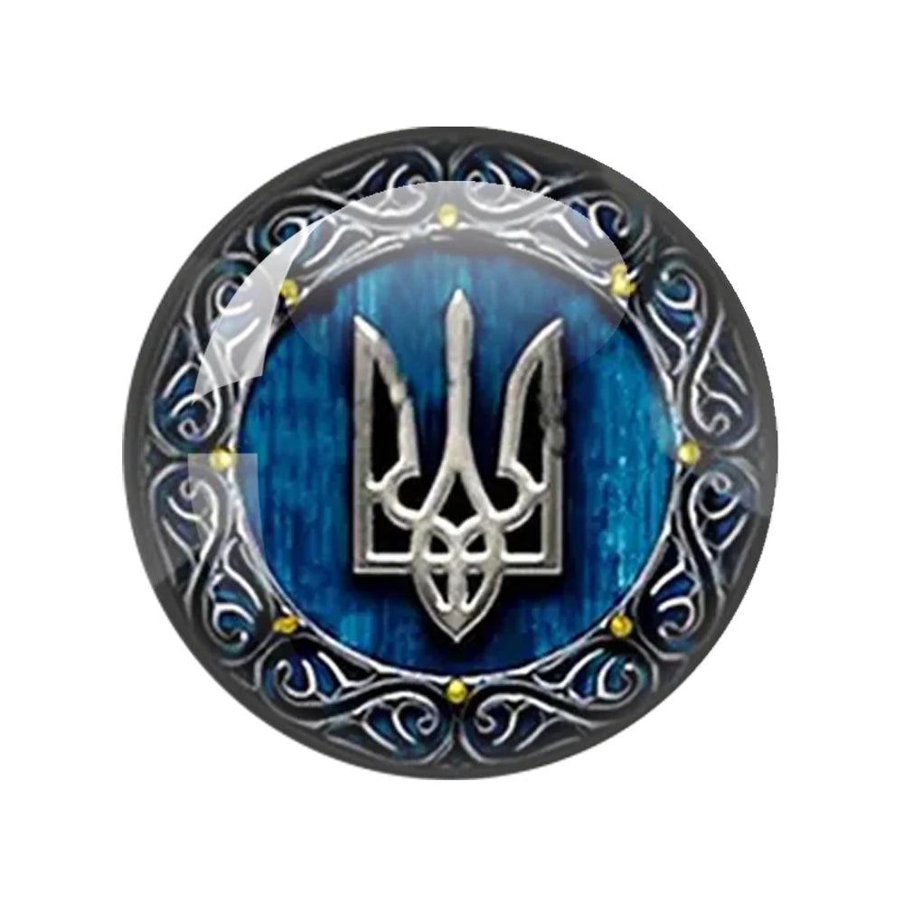 Ukrainian Flag Photo Round Glass