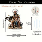 Chief and Eagle Crystal Tabletop Statue