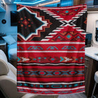 Throw Blanket Southwestern Tribal Red Brown Native American