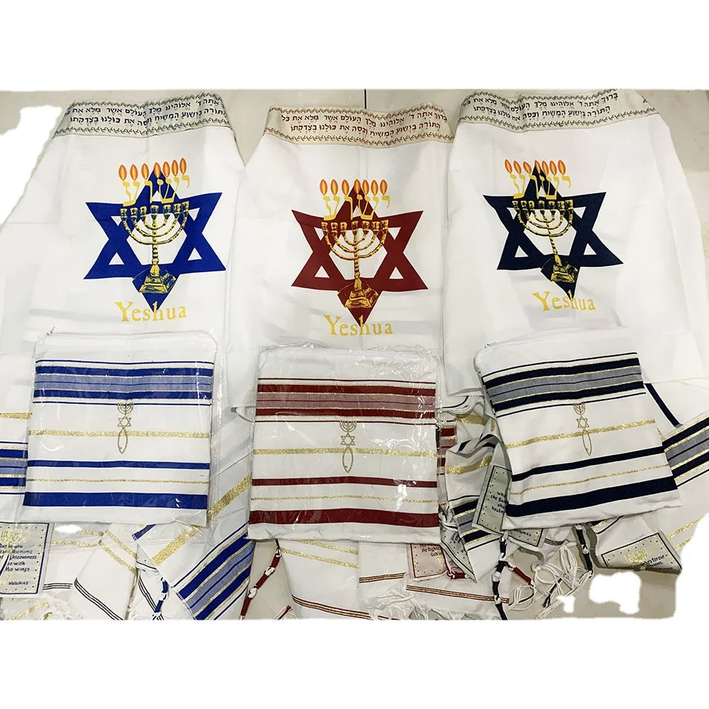 Menorah Tallit Jewish Talit Scarf