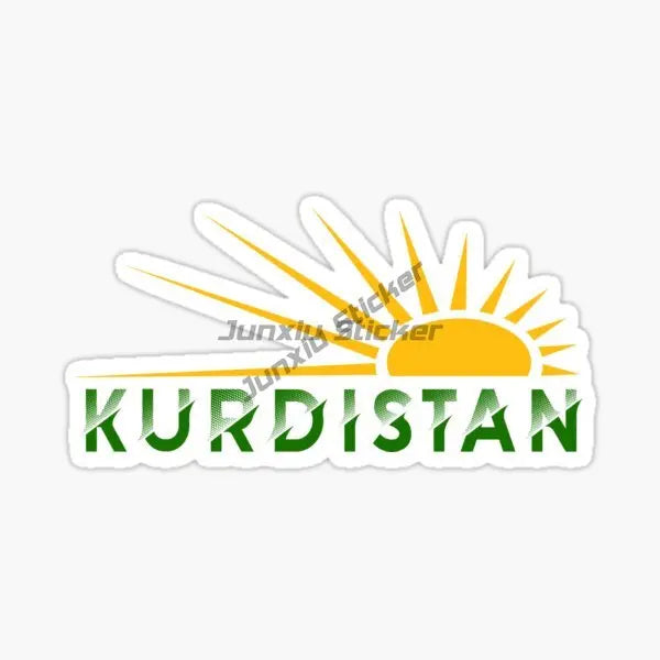 Kurdistan Map National Flag and Emblem Sticker