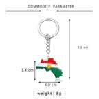 Kurdistan Flag Keychain Stainless Steel