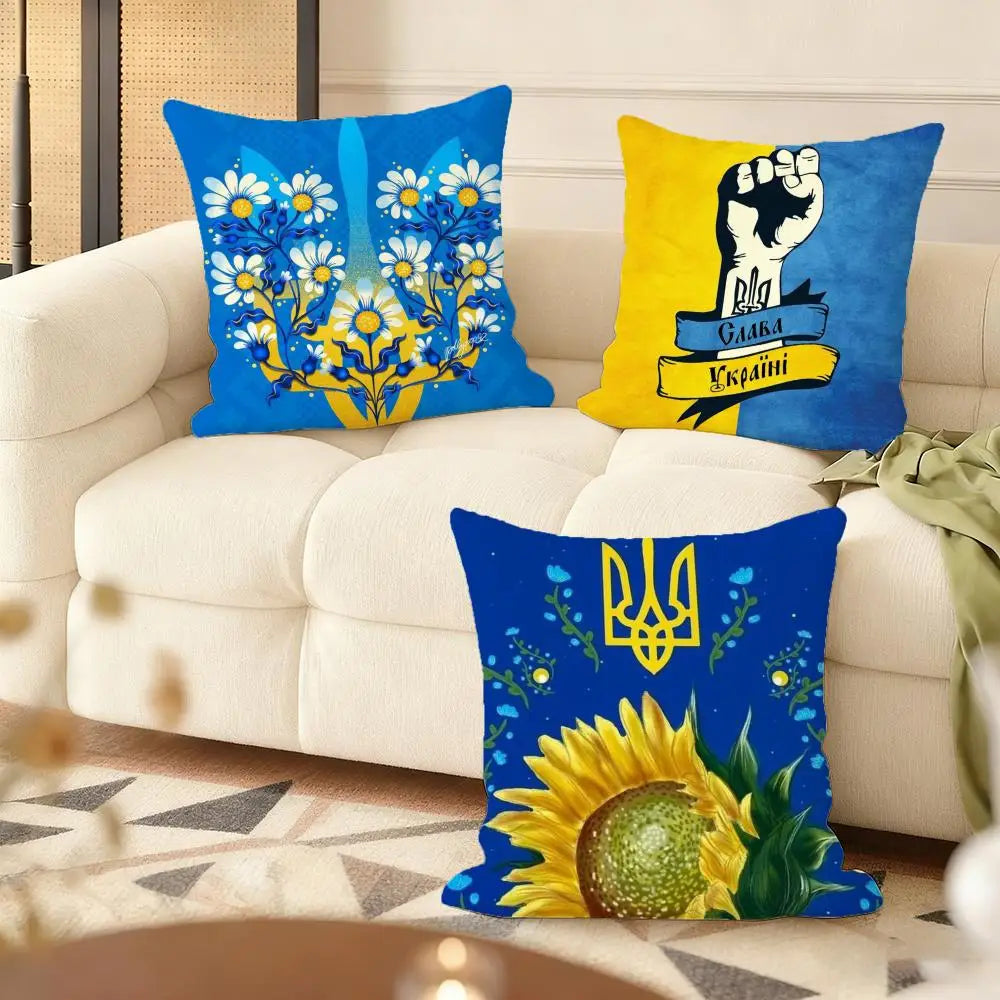Ukraine Flag Aesthetic Cushion Cover Pillow