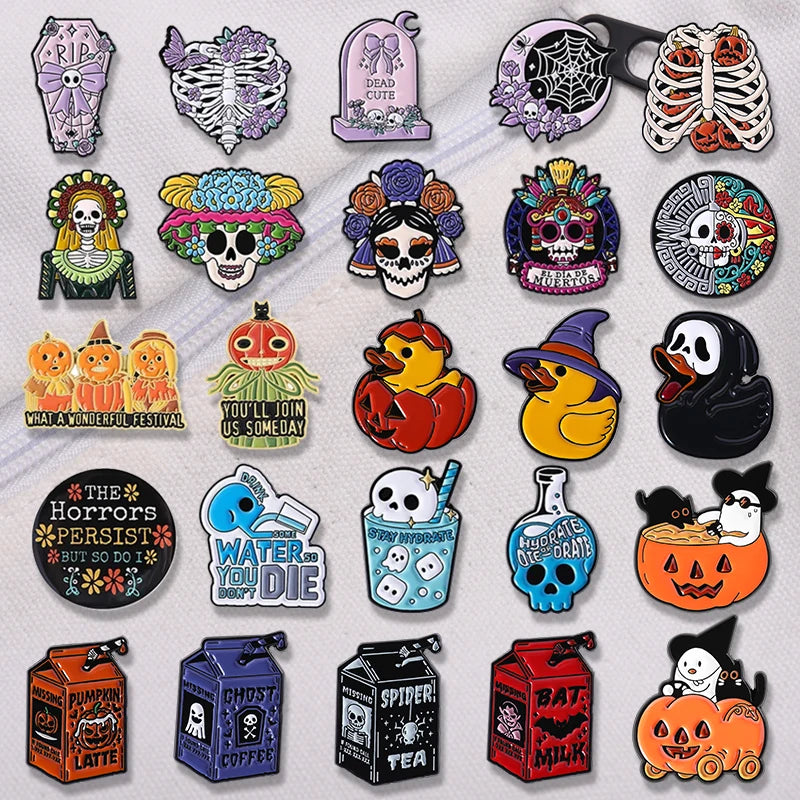 Day Of The Dead, & Halloween Enamel Pins