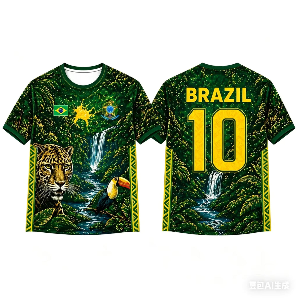 Brazil Flag Graphic Tee Casual