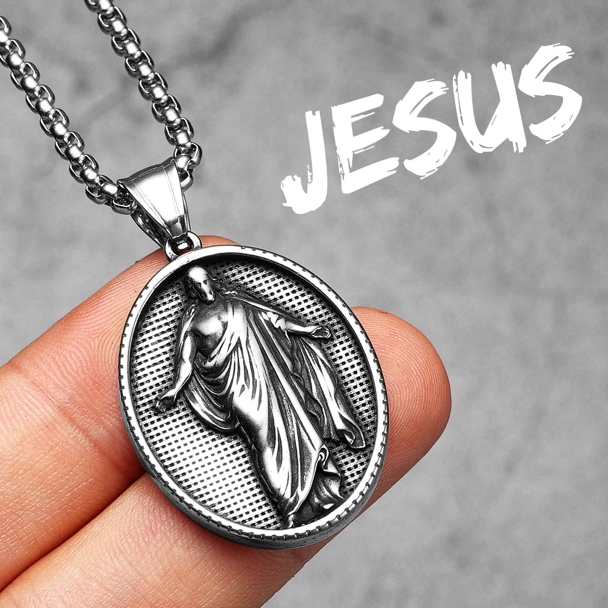 Jesus Heart Cross Necklaces Pendant Chain