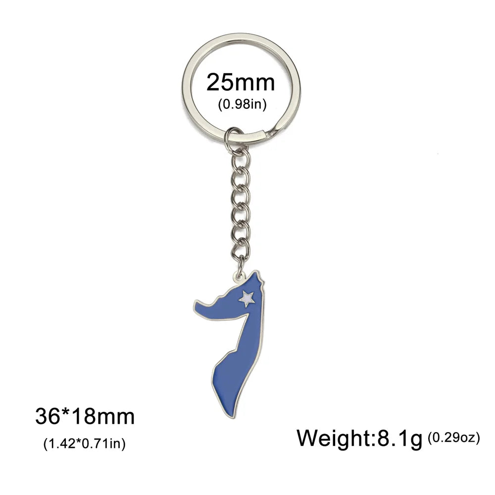 Eueavan Somali Map Pendant Keychains
