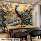 Peacock Waterfall Tapestry