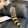 American raccoon tail keychain