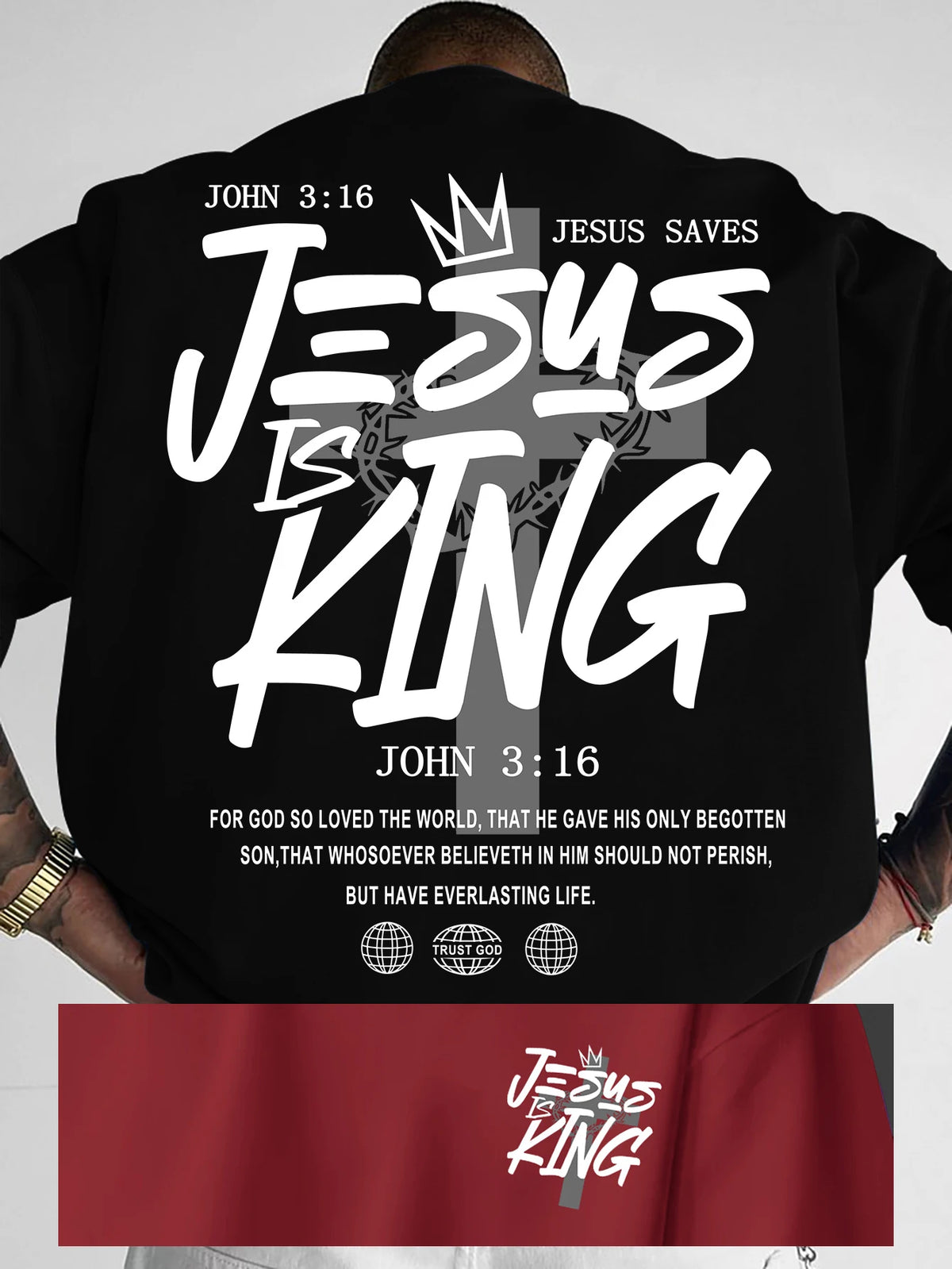 Vintage Jesus Is King Graphic T Shirt