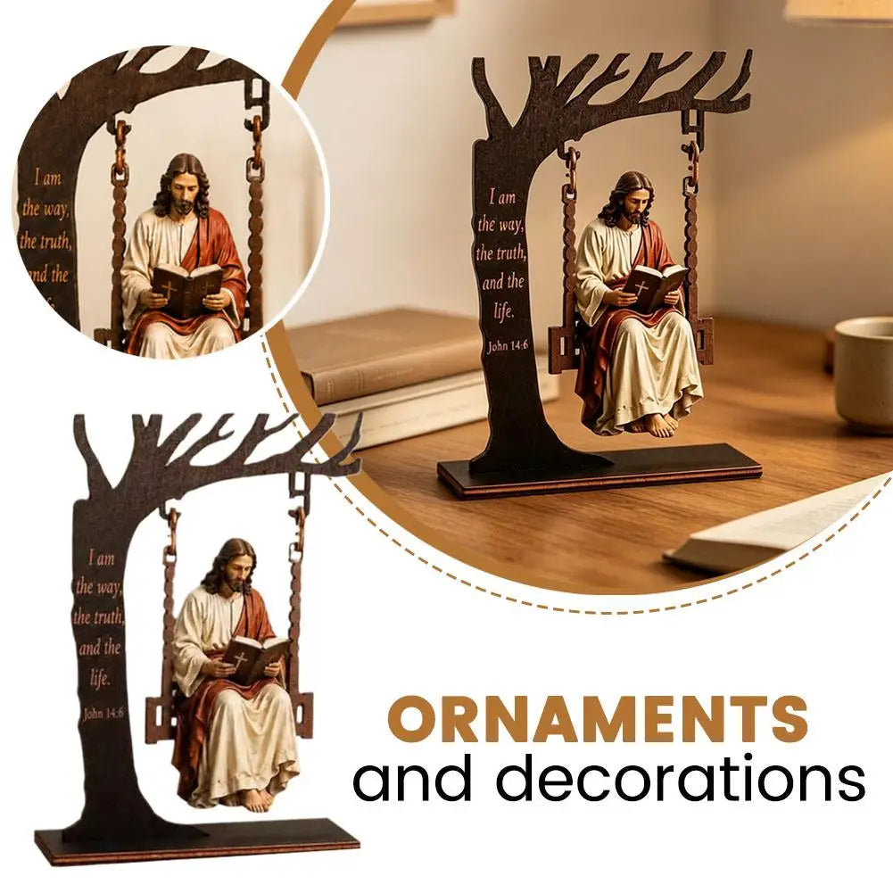 Jesus Reading Figurine Christian Home Decor