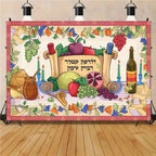 Happy Purim Rosh Hashanah Theme Backdrop Jewish New Year Party