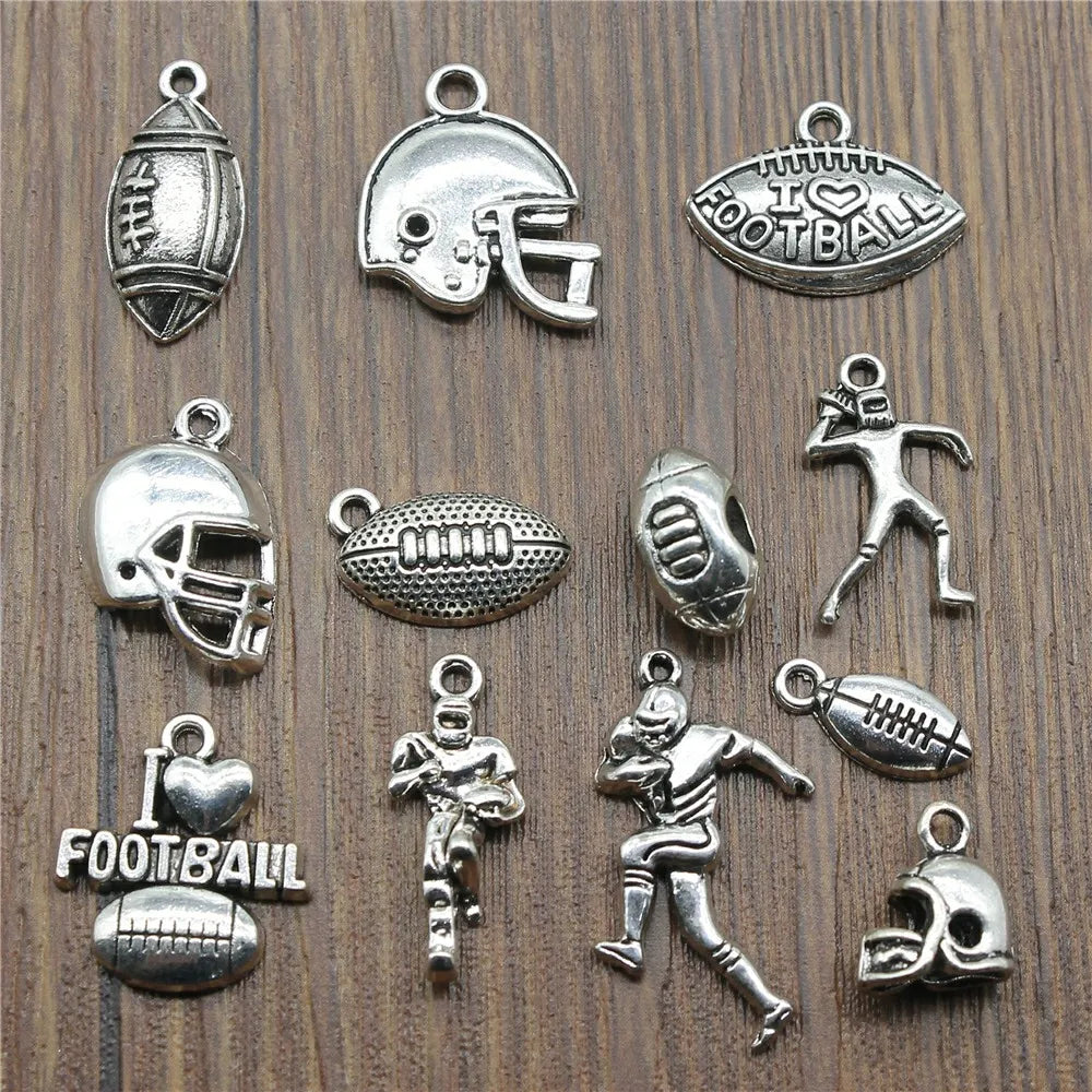 20pcs Football Charms American Football Pendants Jewelry