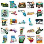 United States Travel City Map Stickers