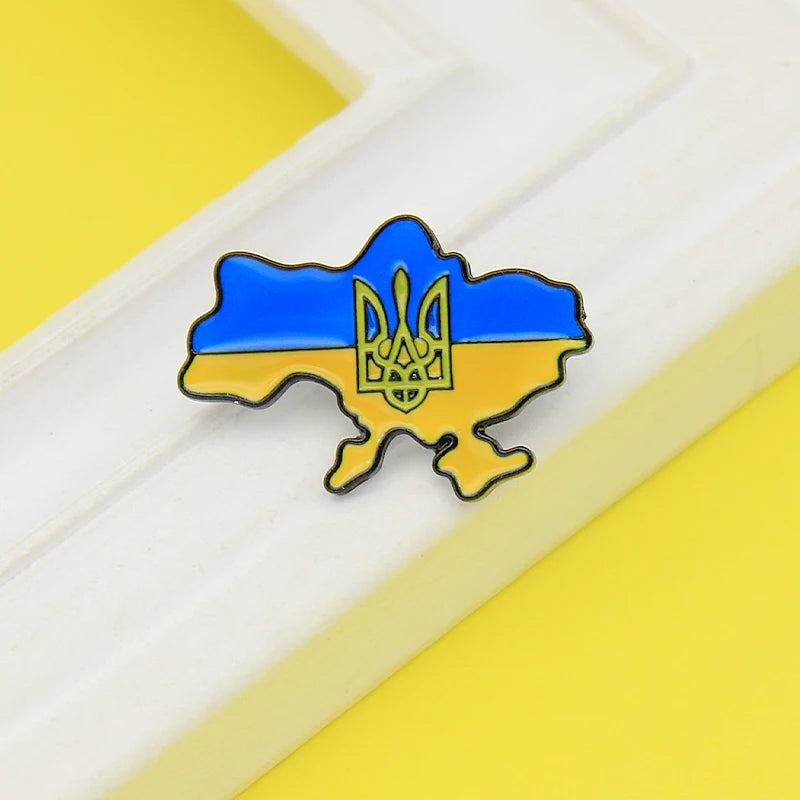 Ukraine Map Enamel Pins