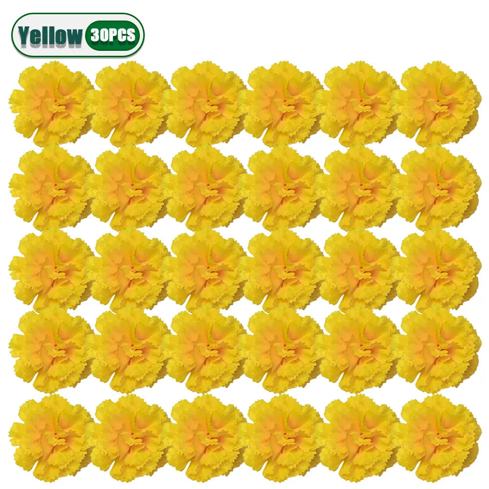 Artificial Carnation Marigold Flower for Diwali, Halloween, and Day of The Dead Party