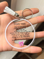 Jewish Thanksgiving Prayer Card With Keychain Bar