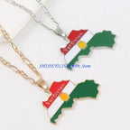 Kurdistan Country Map Flag necklace or keychain