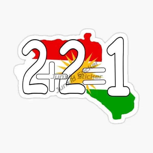 Kurdistan Flag Map Car Stickers