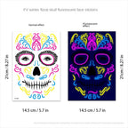 Waterproof Fluorescent Temporary Tattoo Stickers Day of the Dead