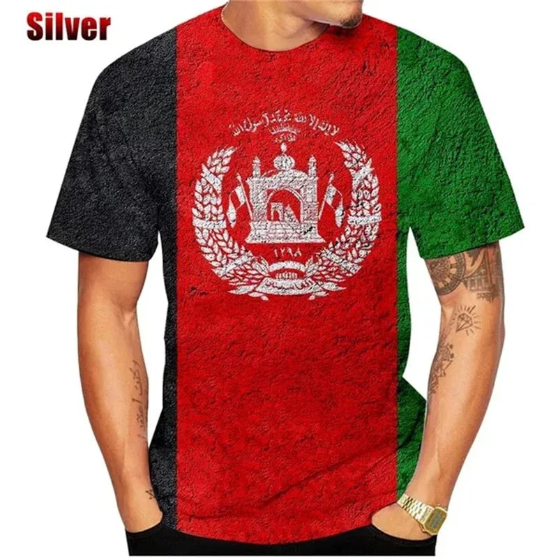 3D Print Afghanistan Flag T-Shirt