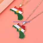 Kurdistan Country Map Flag necklace or keychain