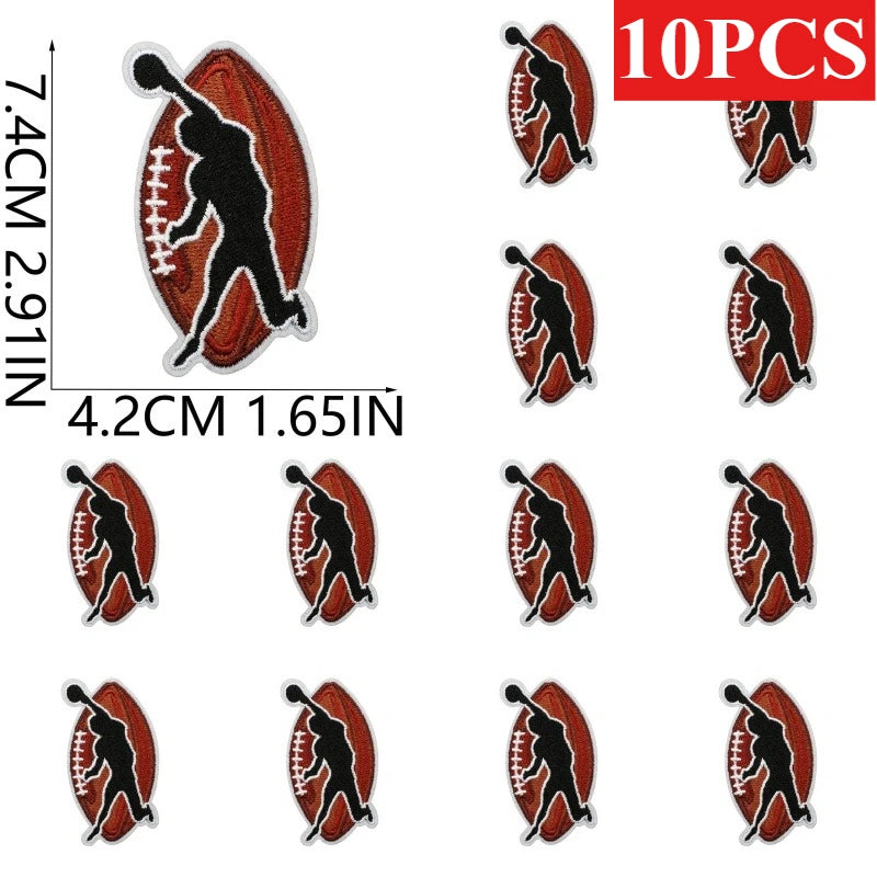 10/12PCS  Wholesale Embroidery Patches Rugby for Clothing