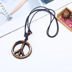Resin Peace Symbol Pendant Necklace,Adjustable