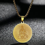 Engraved Star Pendant Necklace