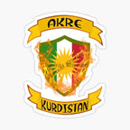 Kurdistan Flag Map Car Stickers