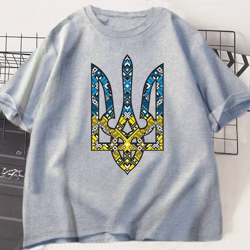 Ukraine Emblem Printed T-shirt O-Neck