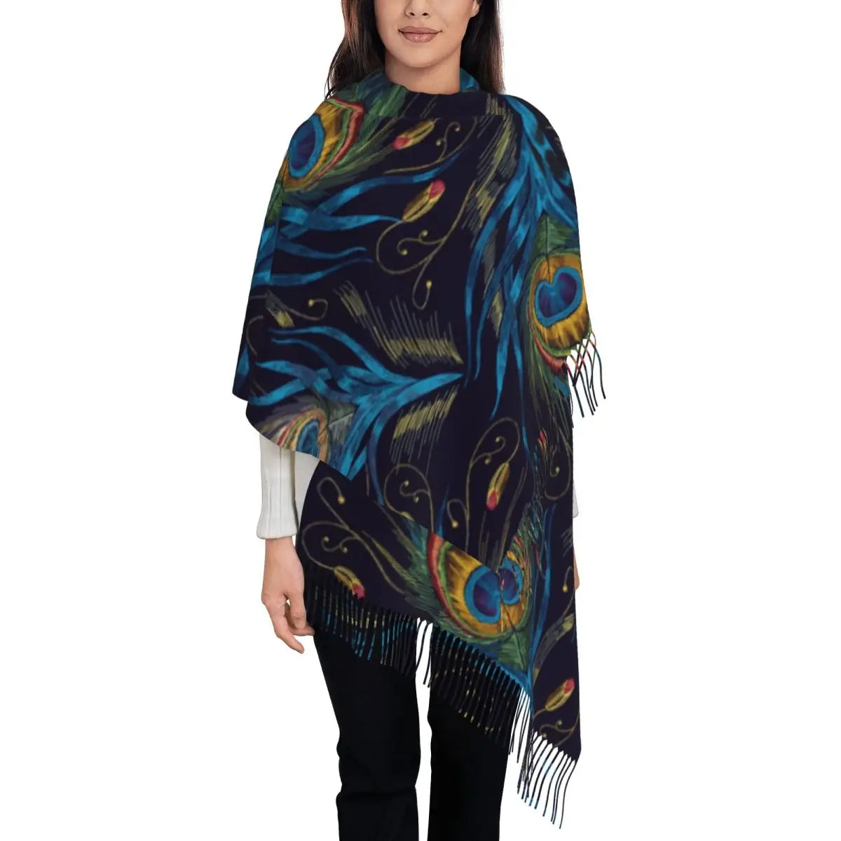 Ladies Long Peacock Cute And Beautiful Scarves