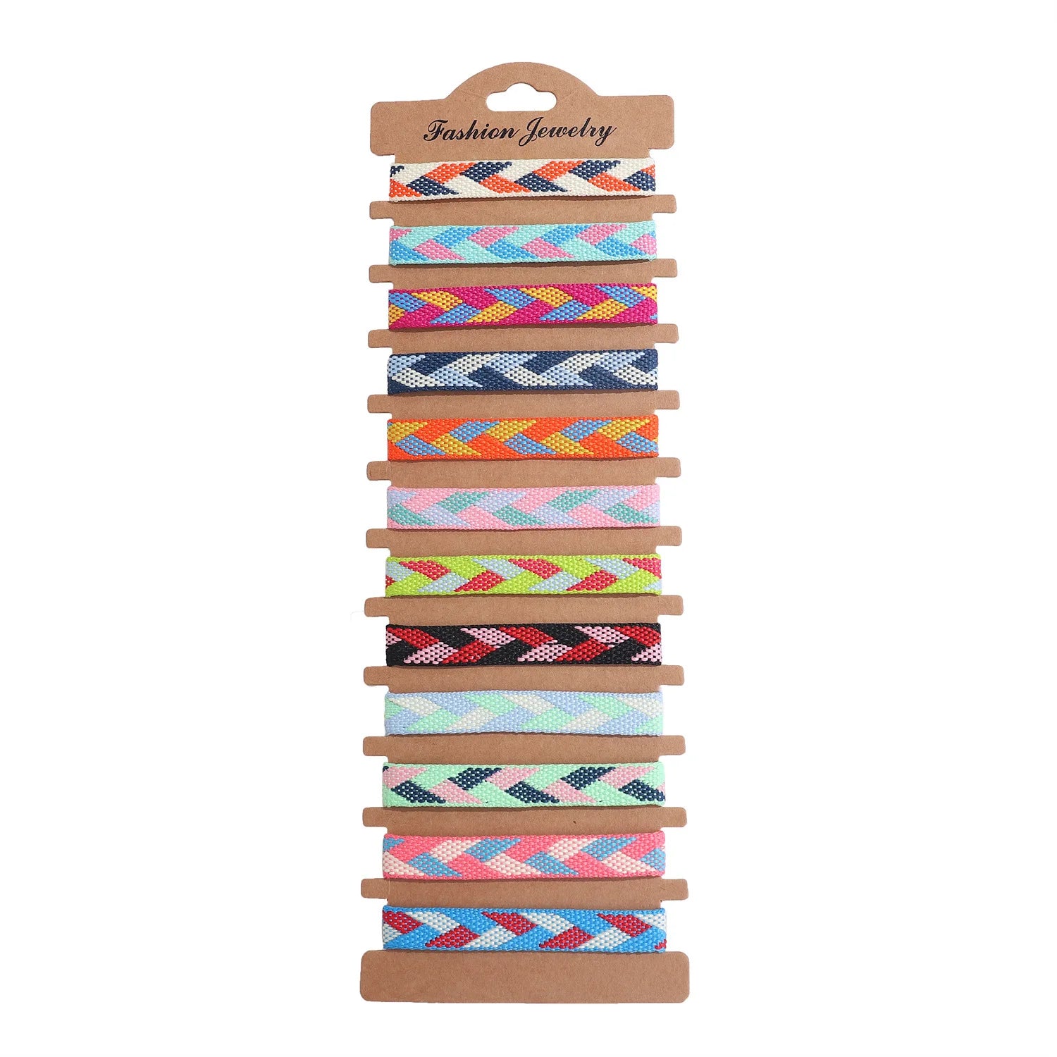 12Pcs/set Woven Bracelet Ethnic Rainbow Friendship Bracelet