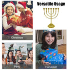 7 Branch Menorah Candle Holder Jerusalem