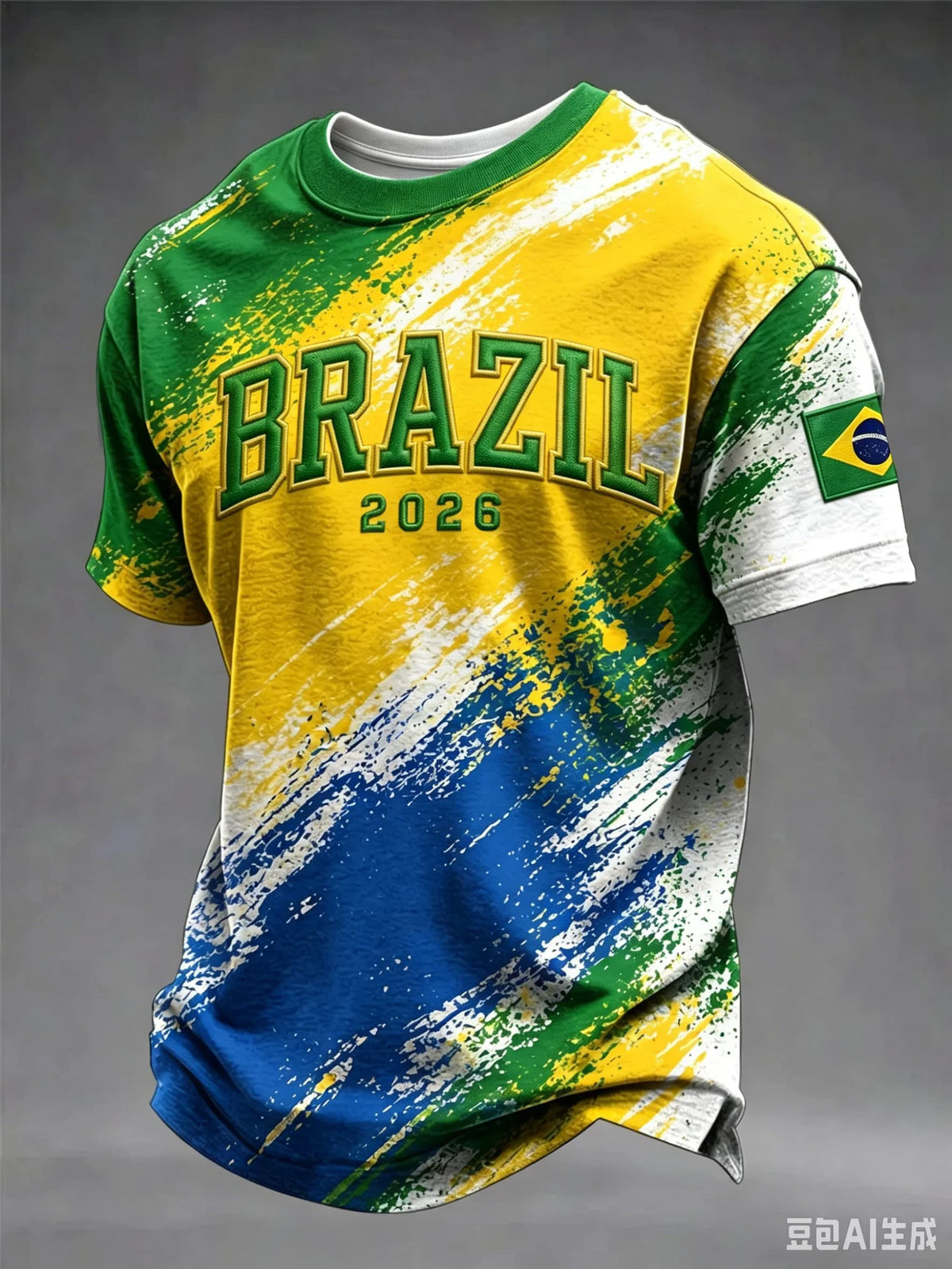 Brazil Savior Christ Pattern Tee