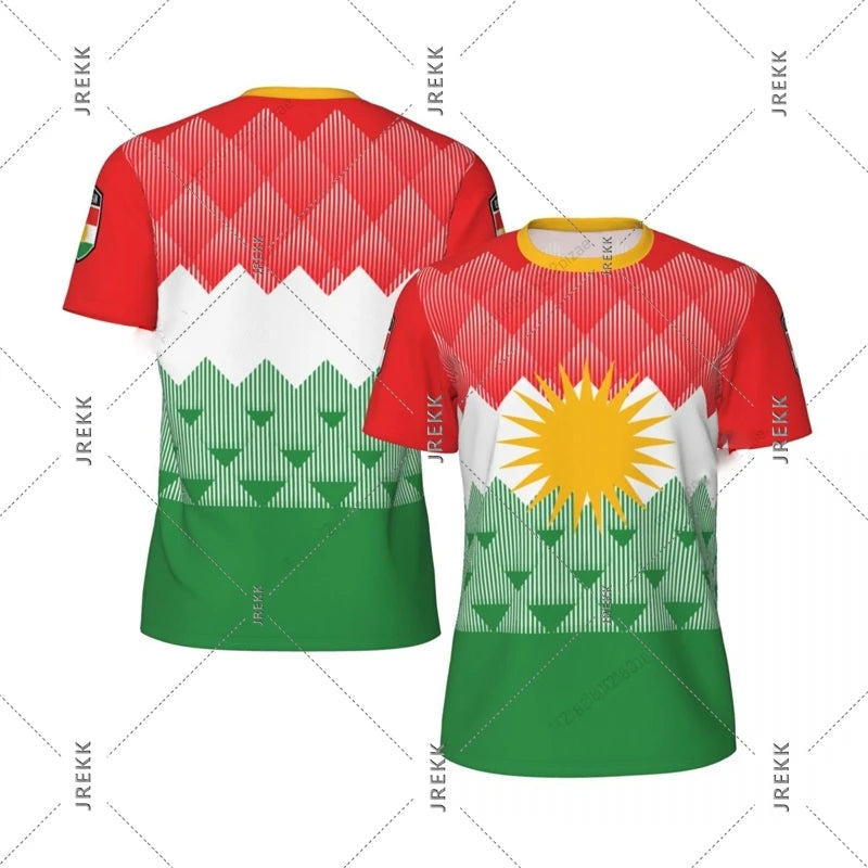 Kurdish Flag Print T-shirt For Men Football Sport