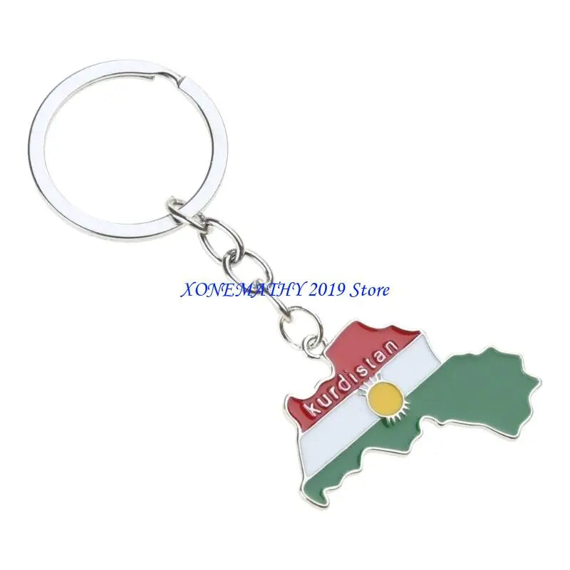 Kurdistan Map Flag Pendant Necklace, Keychain