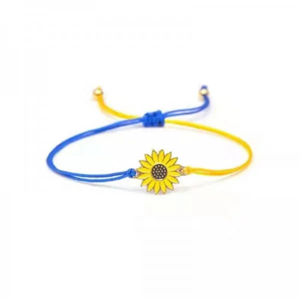 Handmade Blue & Yellow Ukraine Country Peace Love Bracelet