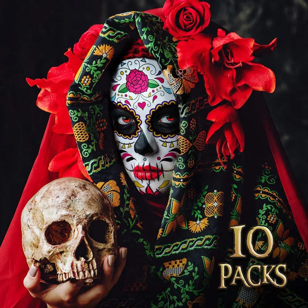 Day of the Dead Face Temporary Sticker Kit