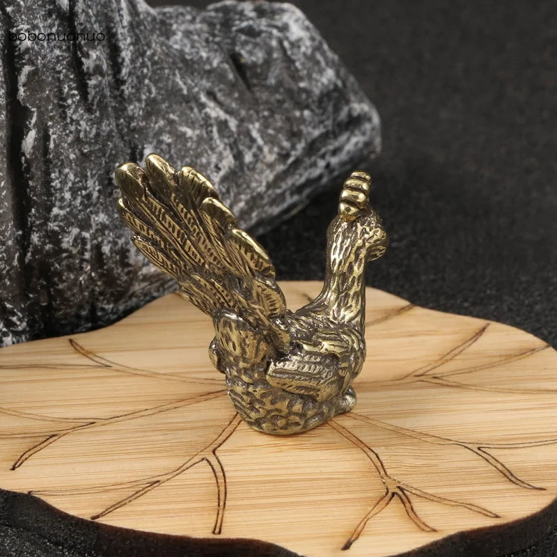 Vintage Antique Peacock Small Statue Ornament