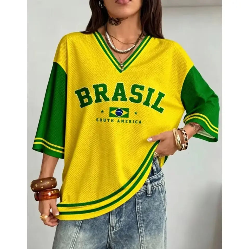 Vintage Brazil Style Print Tee